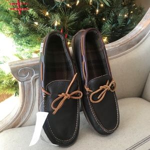 New L.L. Bean Leather Slippers